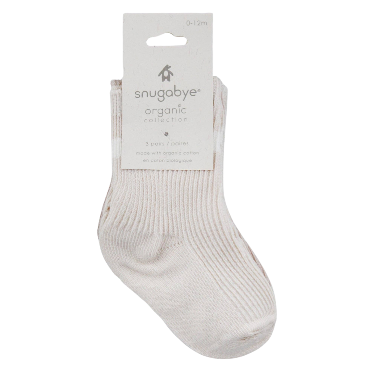 Chaussettes pour bébé en coton biologique lot de 3 paires