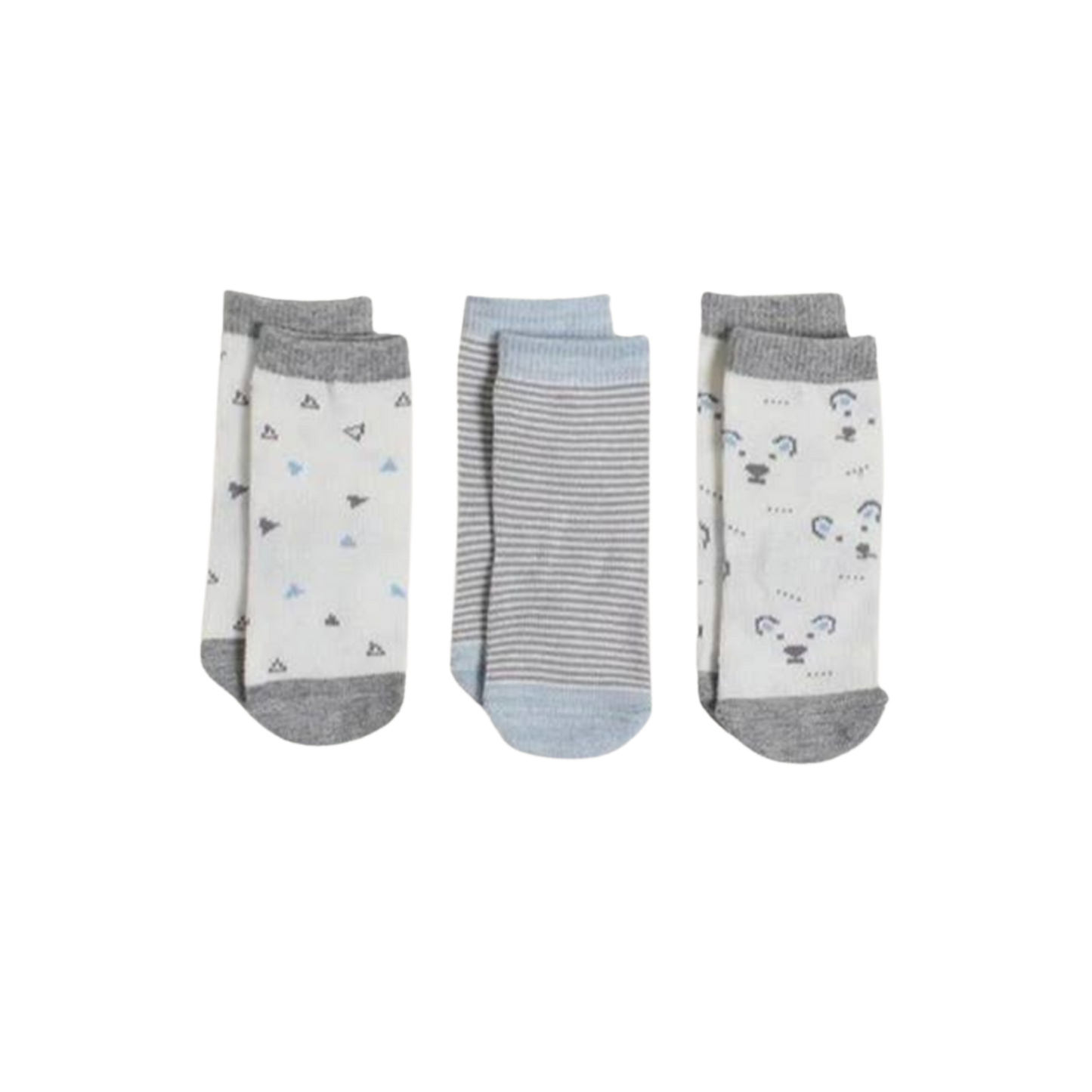 Chaussettes bleues et grises pour bébé Snugabye Dream pour bébé - lot de 3 paires