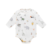 Baby bodysuit, baby bodysuit, animal print, long sleeve cotton