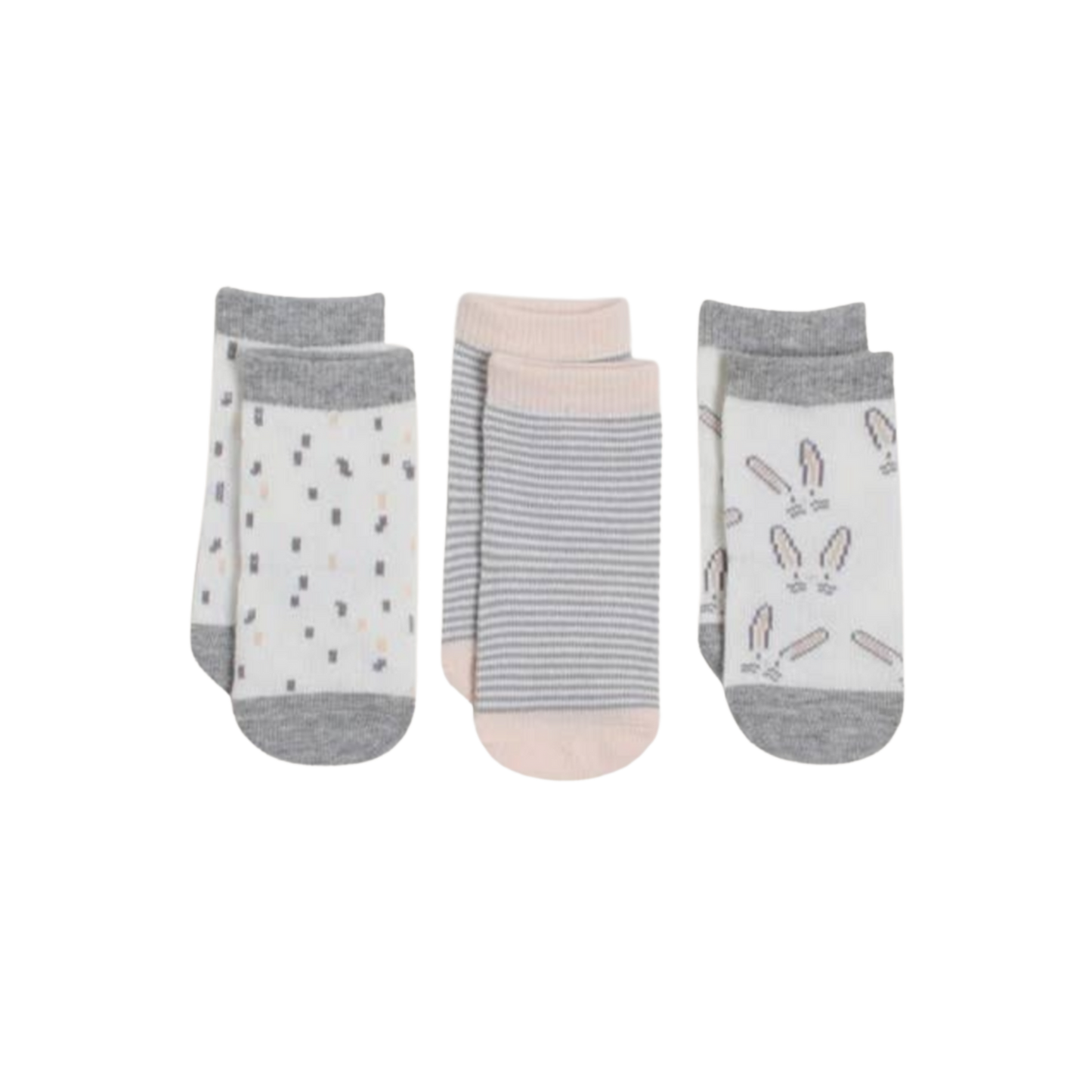 Chaussettes roses et grises pour bébé Snugabye Dream - lot de 3 paires