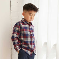 Boys' Button-Down Plaid Shirt