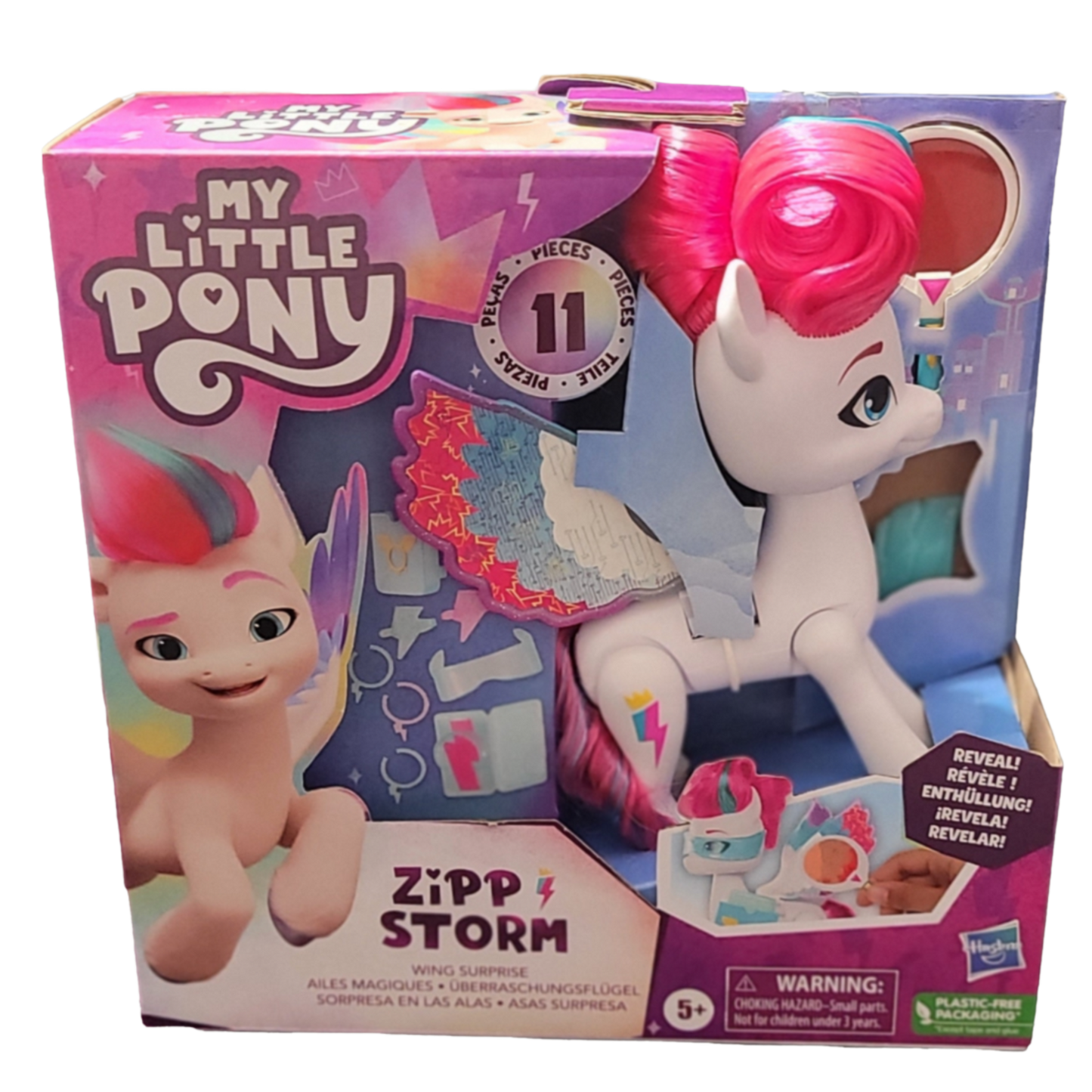 Poupées My Little Pony Zipp Storm Wing Surprise avec ailes et accessoires