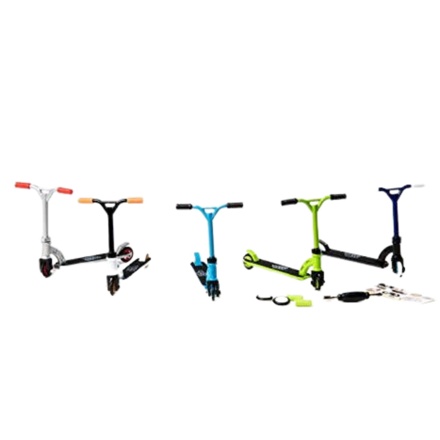 Ensemble de trottinette Mini Pro Finger White avec pneus et guidon interchangeables par Grip & Tricks