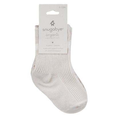 Chaussettes pour bébé en coton biologique lot de 3 paires