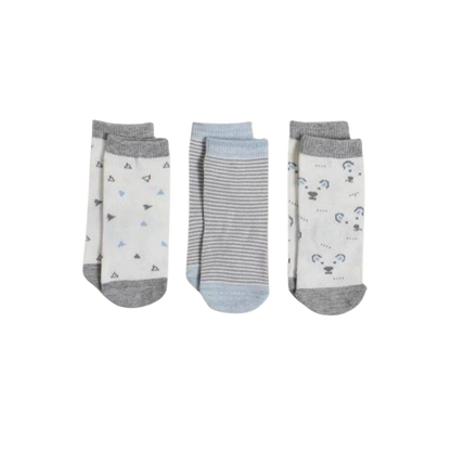 Chaussettes bleues et grises pour bébé Snugabye Dream pour bébé  - lot de 3 paires