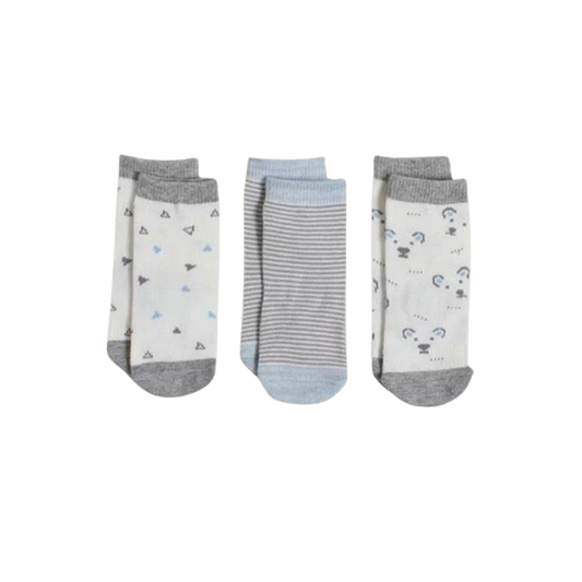 Chaussettes bleues et grises pour bébé Snugabye Dream pour bébé  - lot de 3 paires
