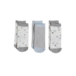 Snugabye Dream Baby Blue and Grey Socks - 3 Pair Pack