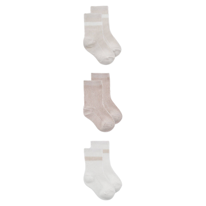 Chaussettes pour bébé en coton biologique lot de 3 paires