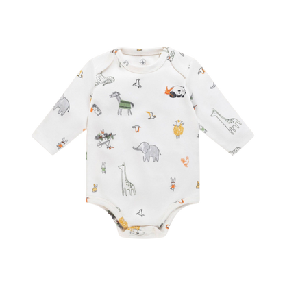Body pour bébé, body pour bébé, imprimé animalier, manches longues en coton