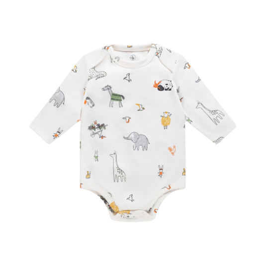Body pour bébé, body pour bébé, imprimé animalier, manches longues en coton