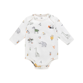 Baby bodysuit, baby bodysuit, animal print, long sleeve cotton