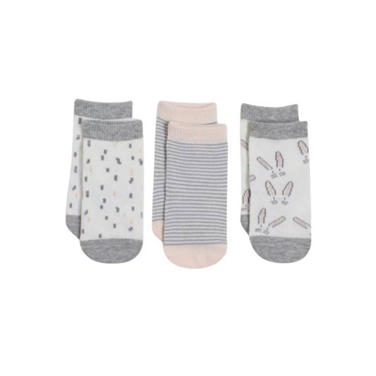 Chaussettes roses et grises pour bébé Snugabye Dream - lot de 3 paires