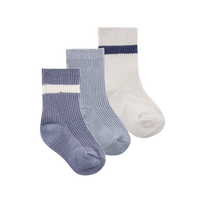 Chaussettes Folkstone pour bébé en coton biologique lot de 3 paires
