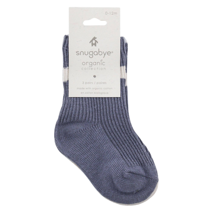 Chaussettes Folkstone pour bébé en coton biologique lot de 3 paires