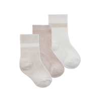 Chaussettes pour bébé en coton biologique lot de 3 paires