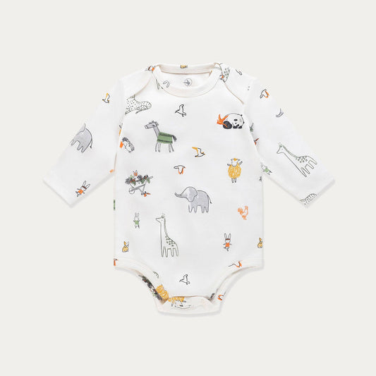Body pour bébé, body pour bébé, imprimé animalier, manches longues en coton