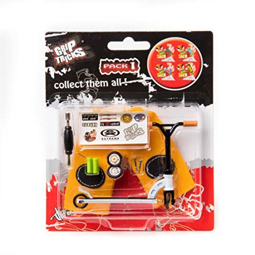 Ensemble de trottinette Mini Pro Finger White avec pneus et guidon interchangeables par Grip & Tricks