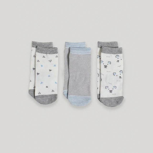 Chaussettes bleues et grises pour bébé Snugabye Dream pour bébé  - lot de 3 paires