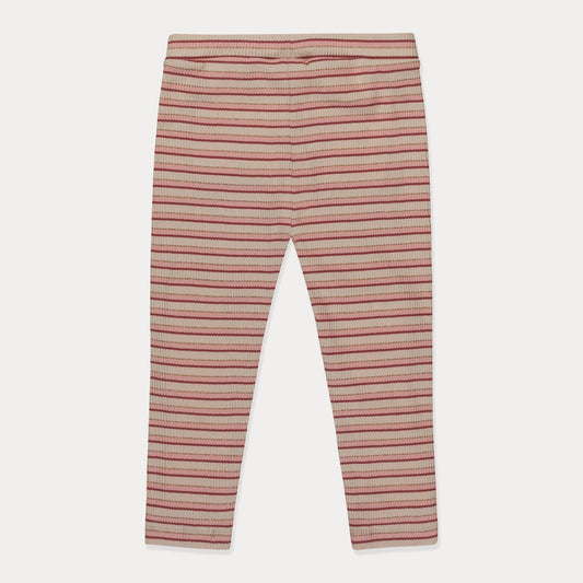 Legging pour petite fille, coton côtelé, rayé rose