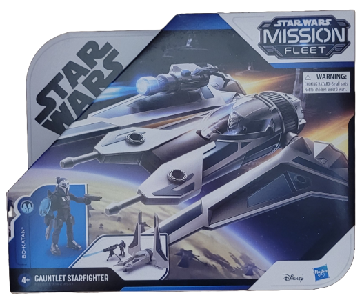 Figurine et véhicule Bo-Katan Gauntlet de classe Stellar de la flotte de mission Star Wars Starfighter Siege à l'échelle 2,5 pouces