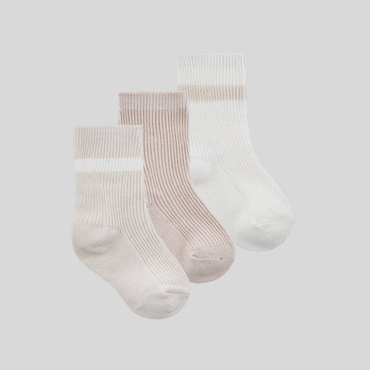 Chaussettes pour bébé en coton biologique lot de 3 paires