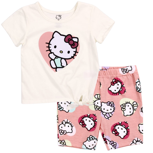 Ensemble de cyclisme 2 pièces pour filles HELLO KITTY