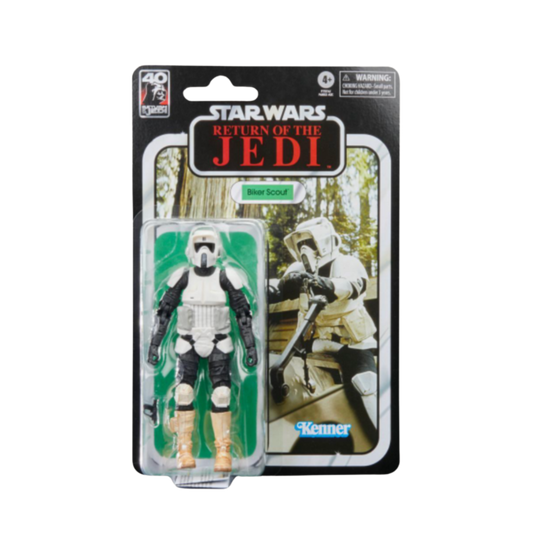 Star Wars The Black Series Biker Scout, Star Wars : Le Retour du Jedi 40e anniversaire Figurines de collection de 9,5 cm