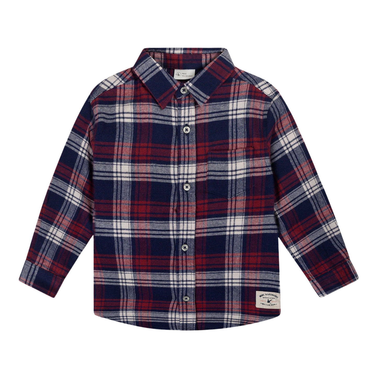 Chemise à carreaux boutonnée pour garçons