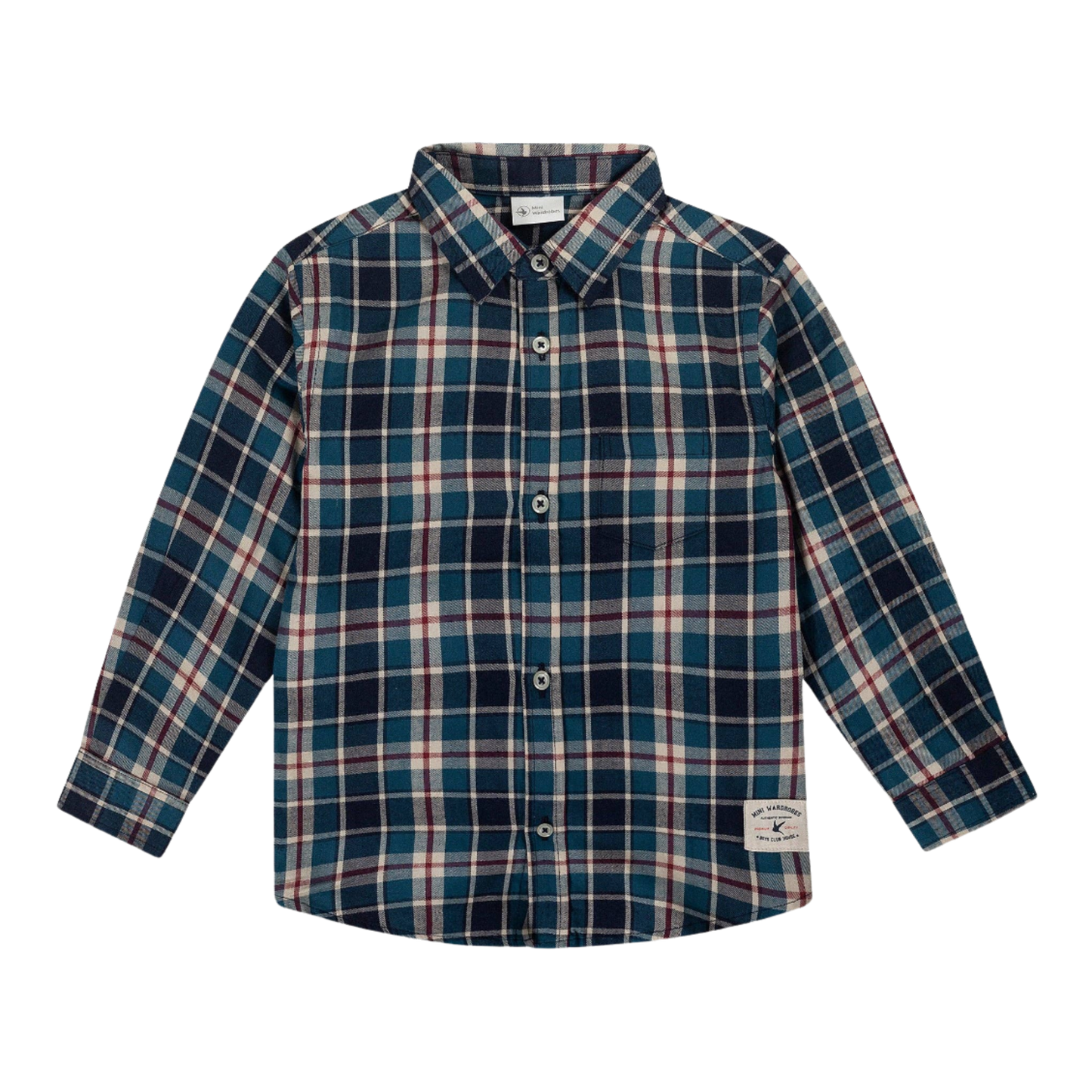Chemise à carreaux boutonnée pour garçons